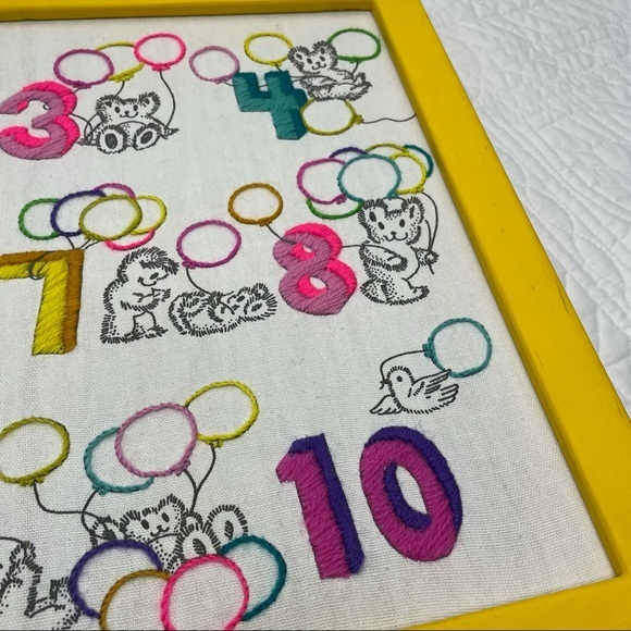 Vintage hand stitched number nursery decor - Picture 4 of 9